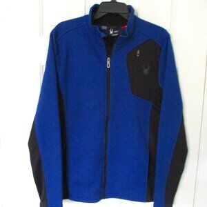 Spyder Mens L/S Royal Blue Full Zip Spring Ski Sweatshirt NWOT - Size Medium